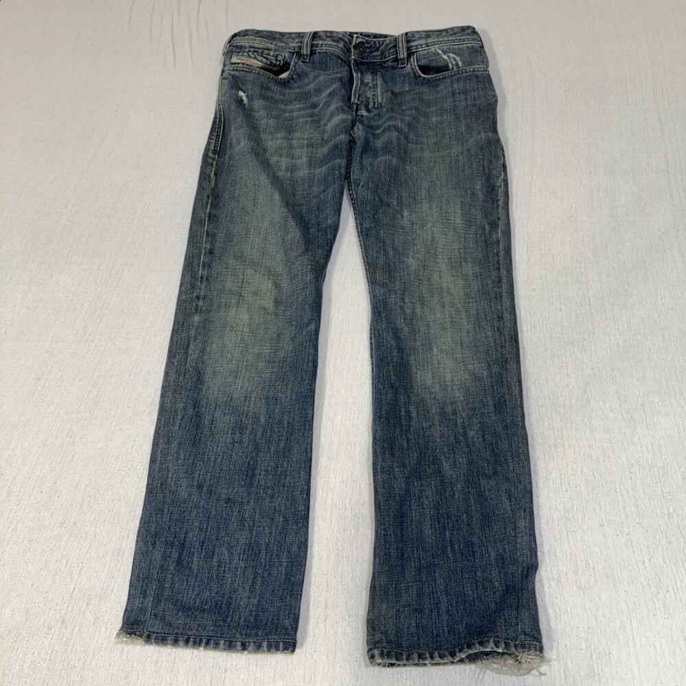 Diesel Jeans Mens 31x30 Blue Zathan Medium Wash Bootcut Button Fly 008GB